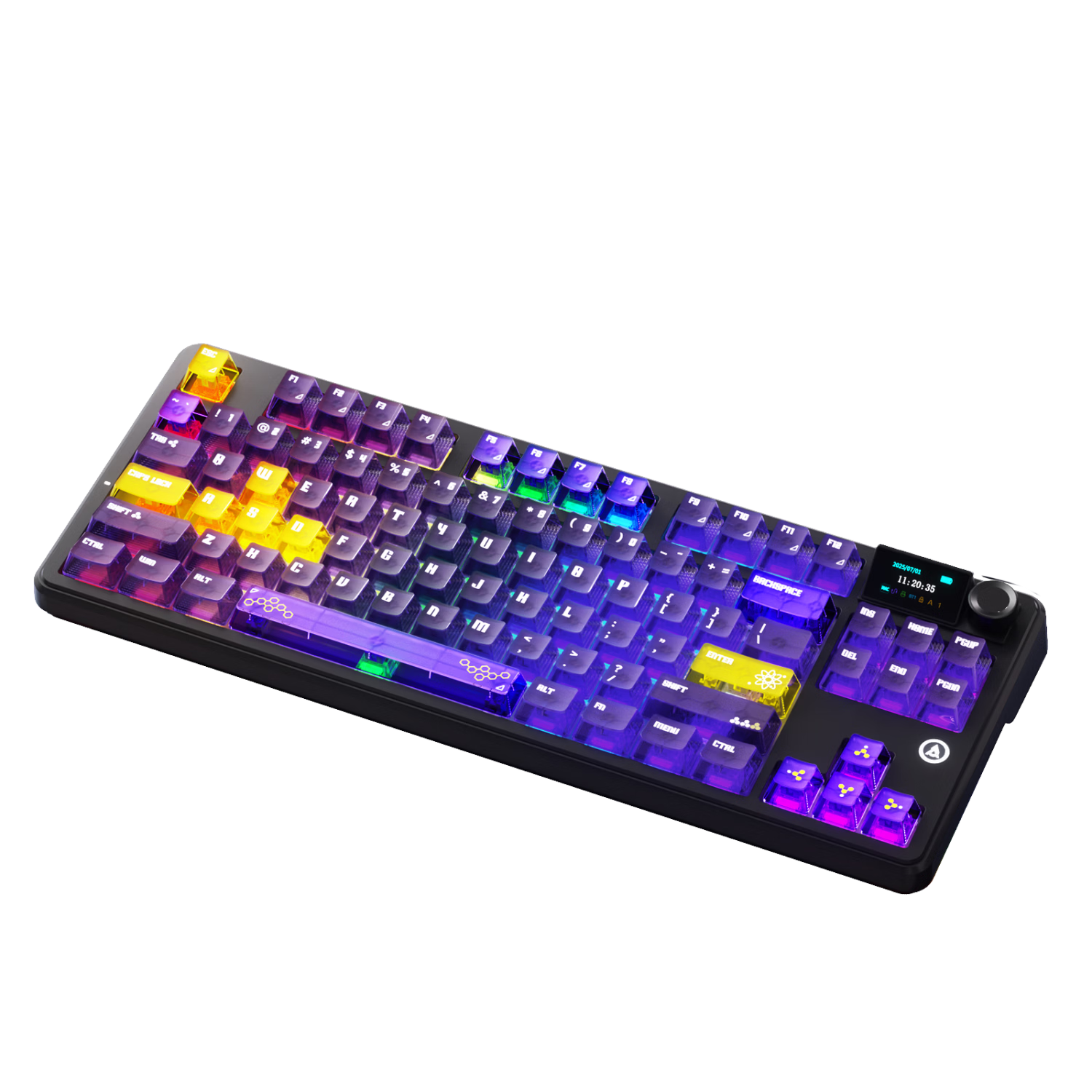 AJAZZ MK87PRO Wireless Mechanical Keyboard Dual 8K Wired/2.4G/Bluetooth Gaming 87-Key Mechanical Keyboard Original Transparent Yellow Purple Deep Purple Litchi Switch