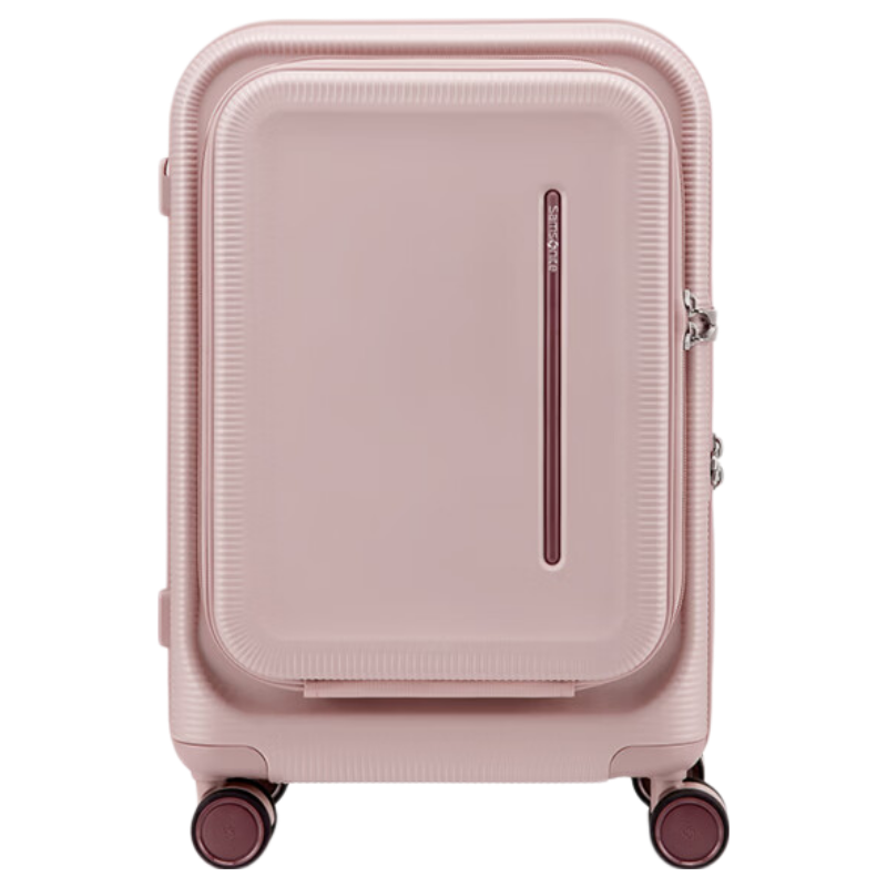 Xinxiuli Luggage 20-Inch 2026 New Model Suitcase with Front Opening, Travel Case, Leather Trunk, Password Lock Carry-On Suitcase US8 Pink