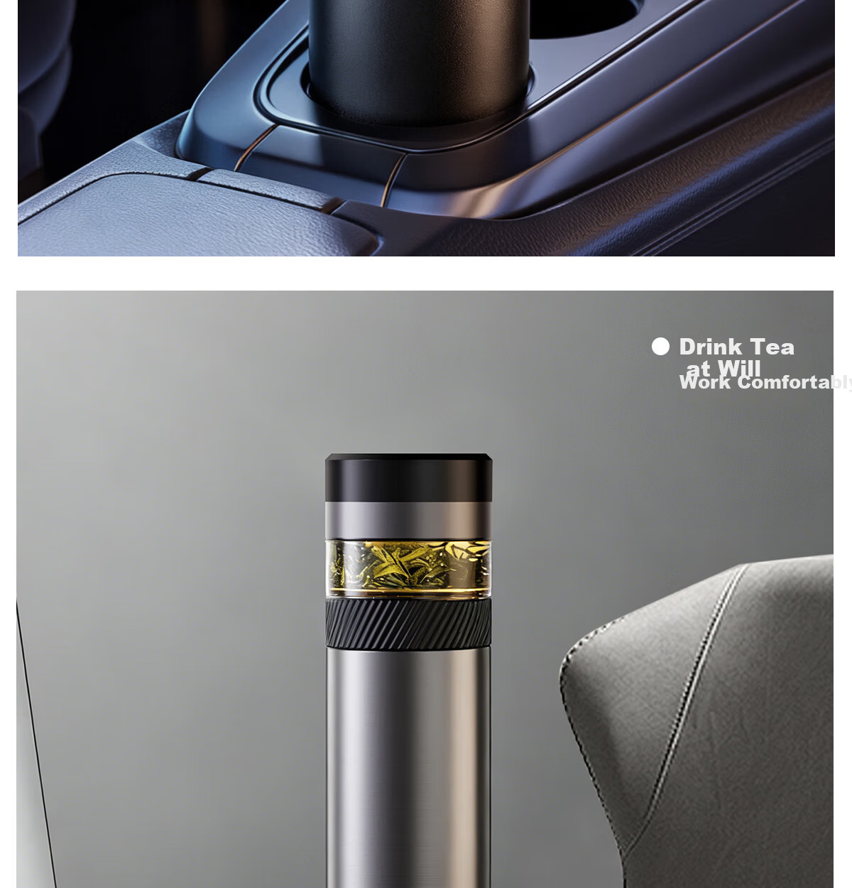 NRMEi Insulated Tea Separation Smart Water Bottle 316 Stainless Steel Men's Business Office Car Travel Gift Cup 22