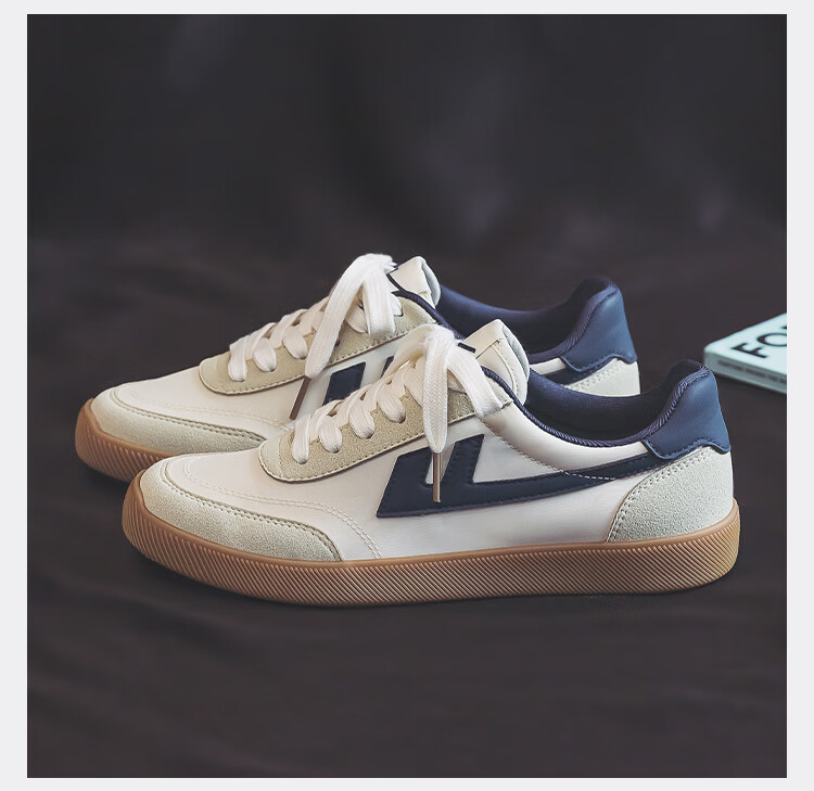 Warrior Men's Breathable Canvas Shoes Classic Flat Trendy Couple Shoes Student Casual Shoes 638 Black Beige Size 42 20