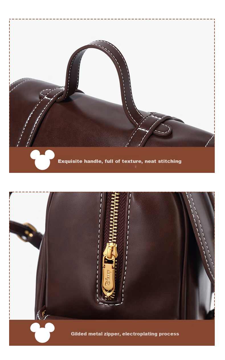Disney Women's Leather Backpack College Style Shoulder Bag for Work and University, 38cm, Gift for Women's Day and Birthday 13