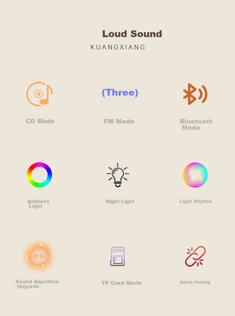 Kuangxiang Bluetooth Speaker Wall Art Music Frame CD Player Ambient Light Bluetooth Speaker for Phone Headphones Men Women Birthday Gift Valentine's Day Gift 2