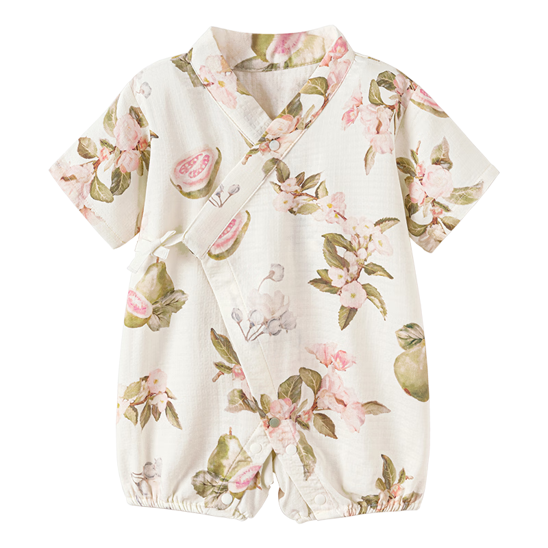 Babylove Bobo Fruit Tea Baby Summer Romper Bamboo Cotton Camellia Gauze Breathable Thin Unisex Baby Clothes