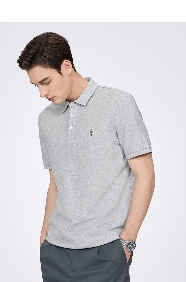 Dance with Wolves [Instant Cooling] Premium Fabric Summer Men's Commuter Antibacterial Short Sleeve Polo Shirt 001 Black XL 21
