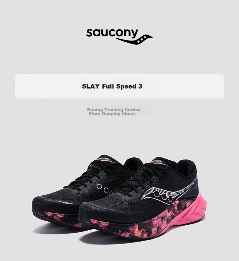Saucony SLAY Full Carbon Plate 3 Running Shoes Black Pink 9 [Couple Model] 38.5 9