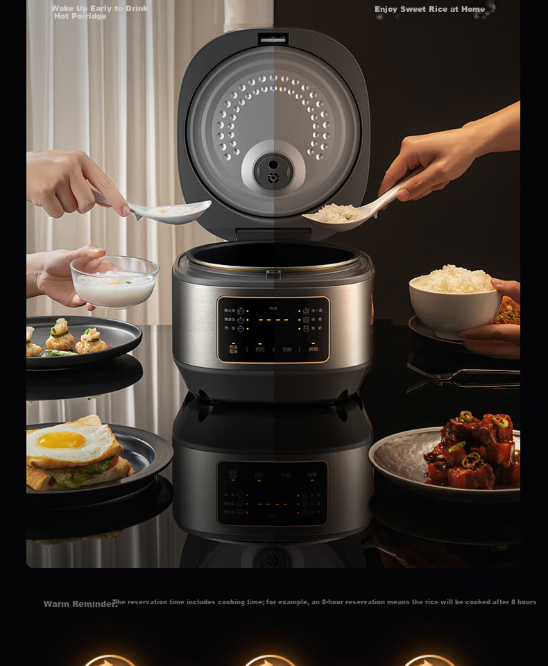 Midea 3L Rice Cooker Home Micro-Pressure Slow Cook Smart Reservation Yogurt Multifunction Copper Energy-Gathering Non-Stick Inner Pot Electric Rice Cooker 1-6 People [MB-TQ332] 24
