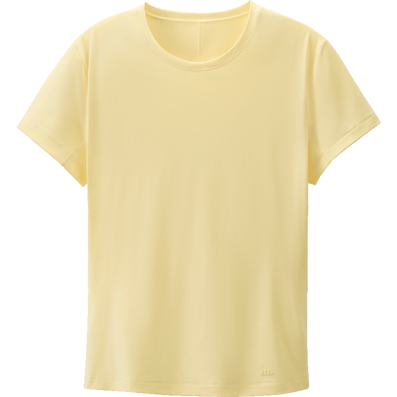 Beneunder Women's Quick-Dry Cotton-Feel Short Sleeve Outdoor Sports Breathable Basic T-Shirt DR018 Frost Cream Yellow L