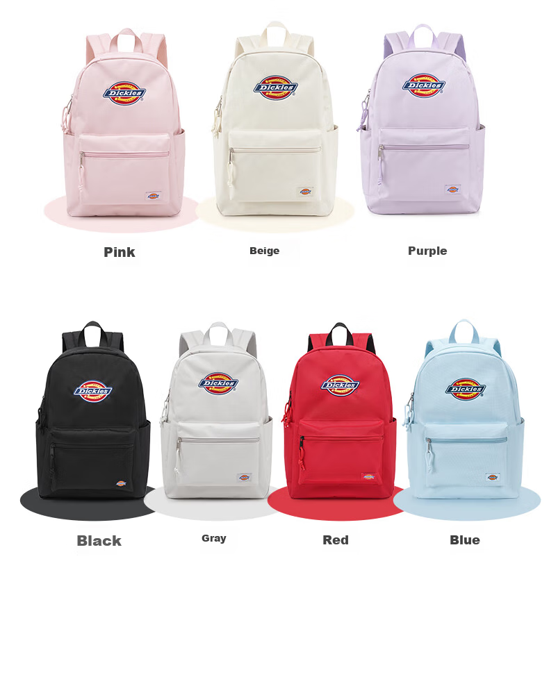 Dickies Embroidered Large Capacity Backpack for Middle and High School Students, Travel and Commuting, Unisex School Bag, Light Gray 5