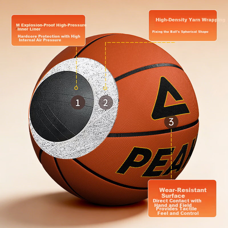 Peak Basketball No.7 Adult Indoor Outdoor Non-Slip Wear-Resistant Outdoor Cement Court Youth Children Standard Size 7 Ball