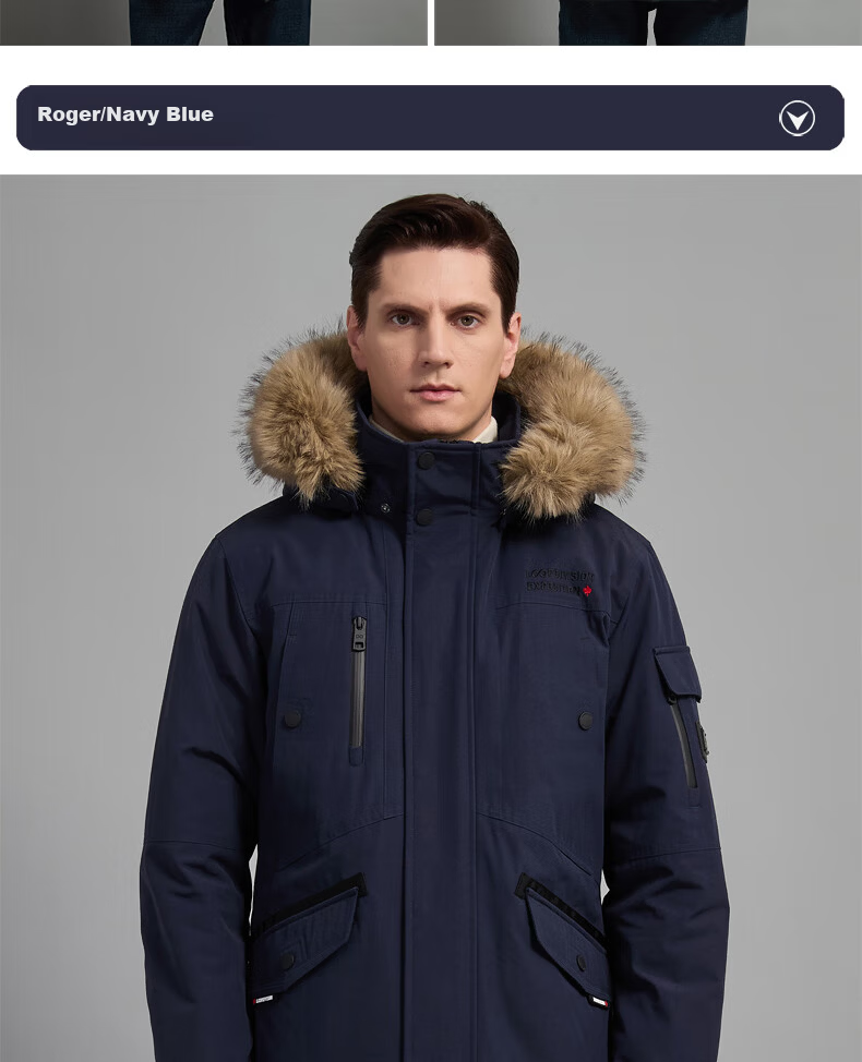 LOOPDIVISION Men's Outdoor Windproof Water-Repellent Extreme Cold Warm Mid-Length Parker Coat ROGER 18