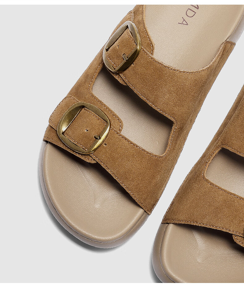 Senda Birkenstock Women's Summer 2026 New Mall Thick Sole Outdoor Sandals XYU01BT6 Beige Size 37 12