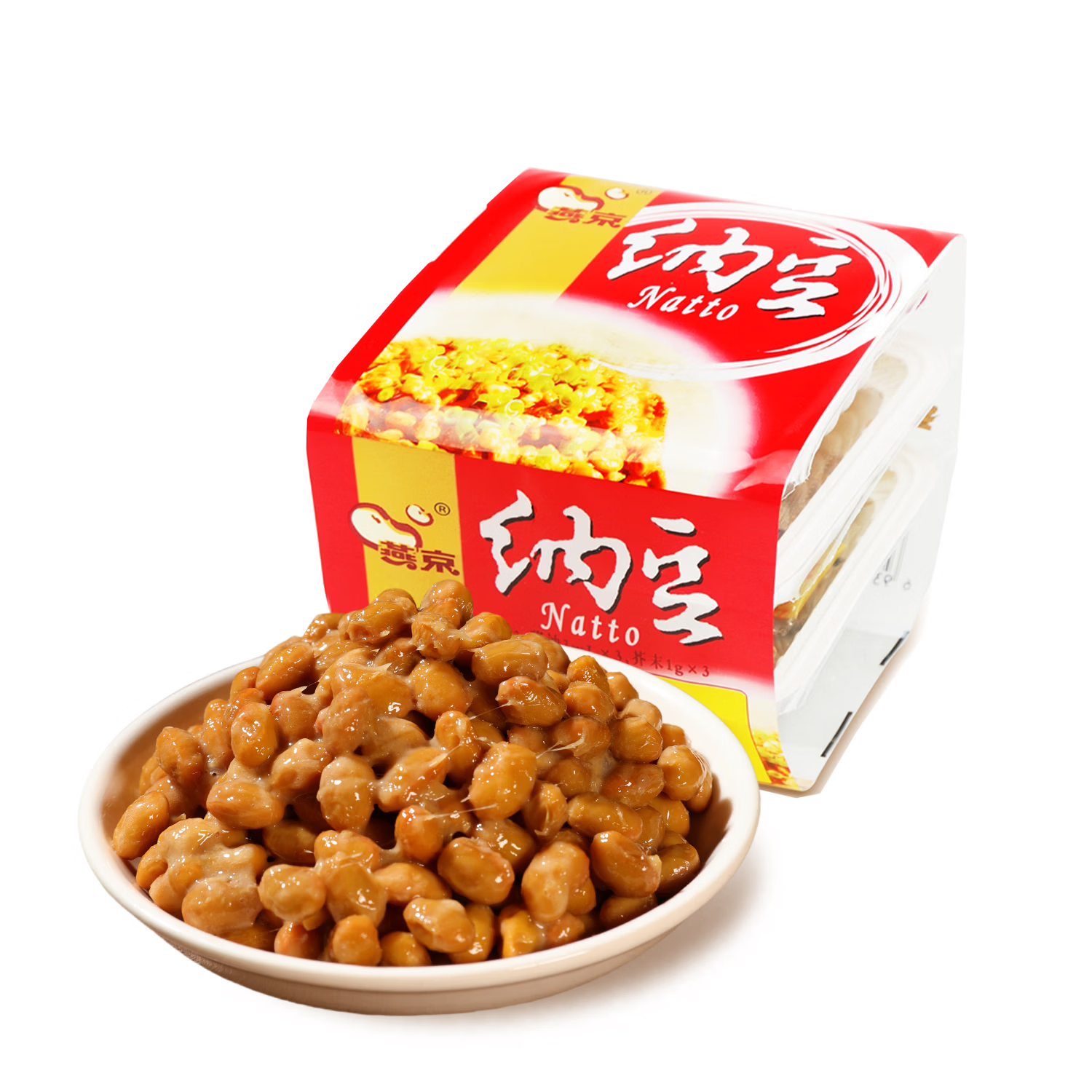 燕京国产小粒拉丝纳豆 激酶发酵菌健康轻食代餐50g*6盒 解冻即食 减脂