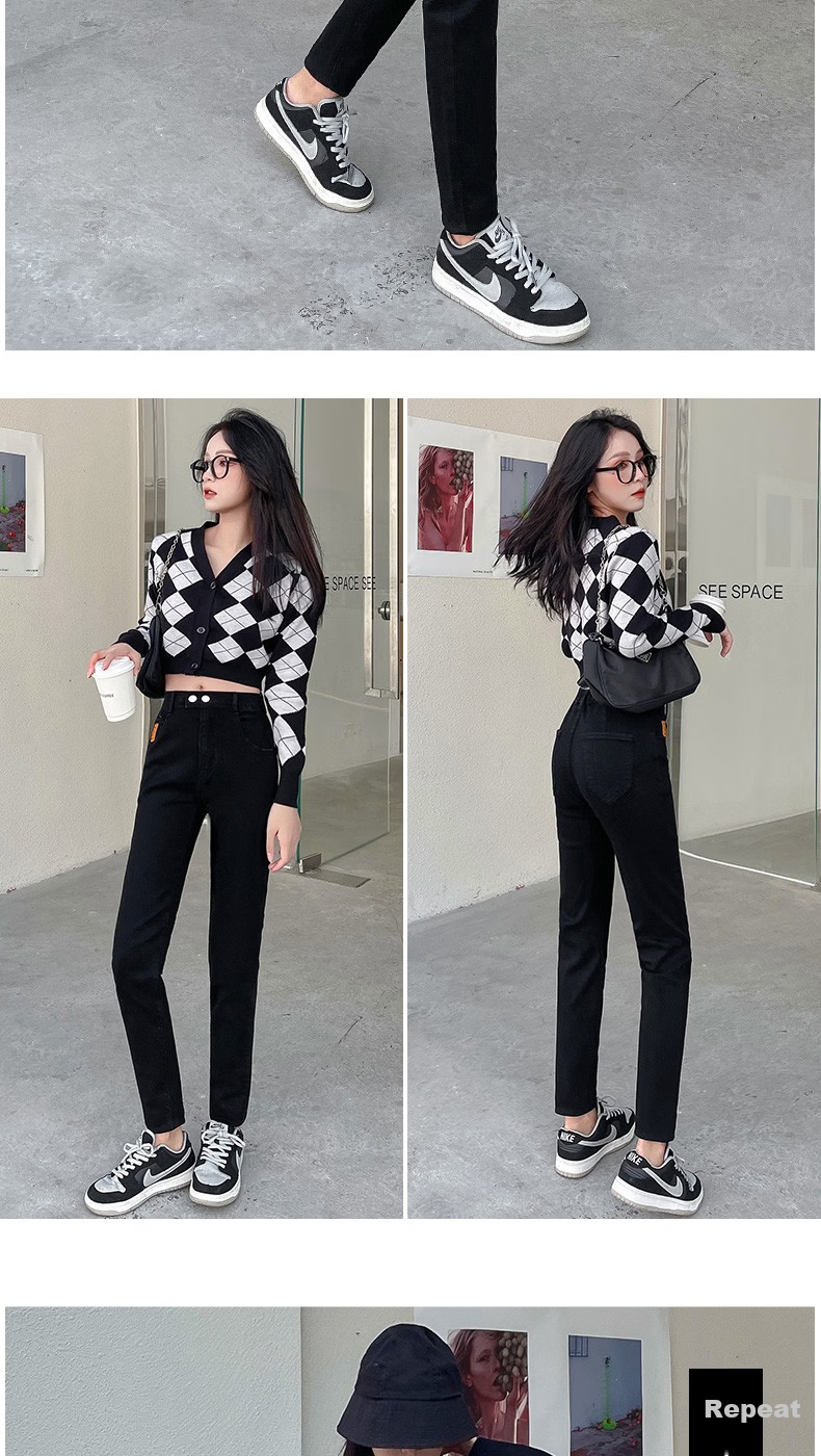Langsha Women's High-Waist Loose Fit Spring Slimming Skinny Carrot Harem Dad Jeans Thin Denim Pants 12