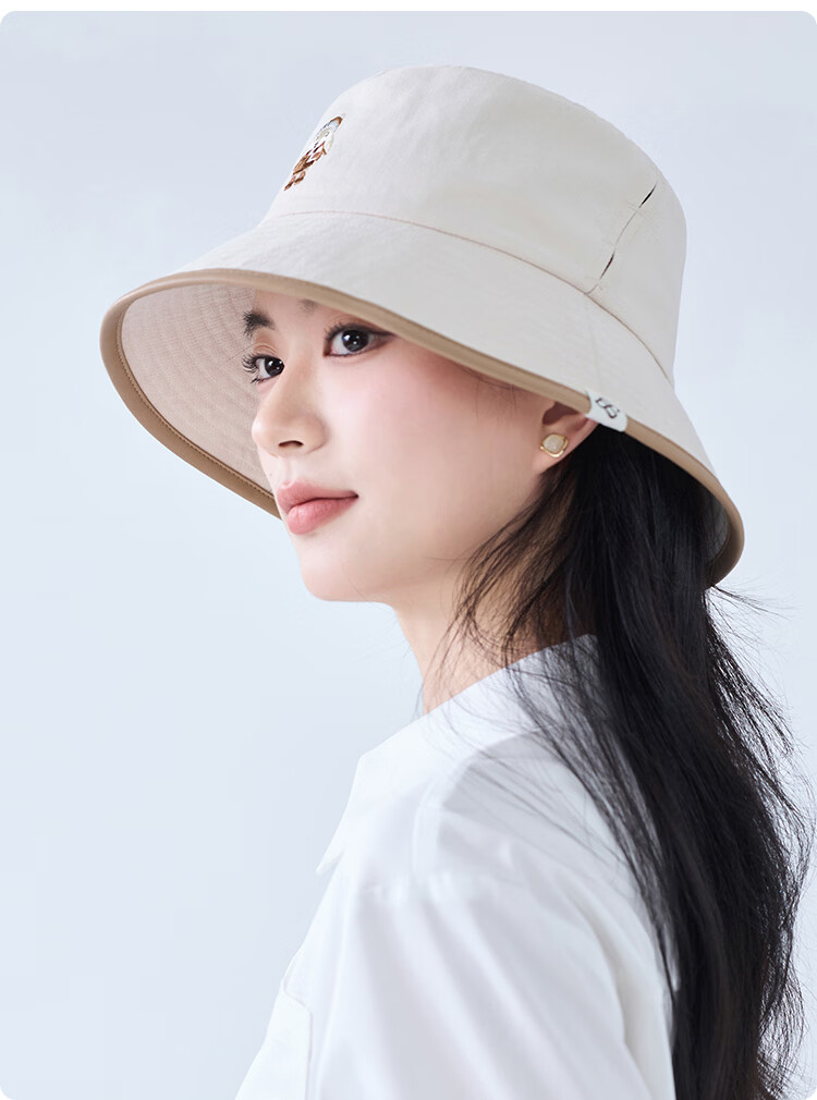 JIUMU 100% Cotton Women's Sun Protection Hat UV Protection Bucket Hat Outdoor Face Covering Sun Hat 12