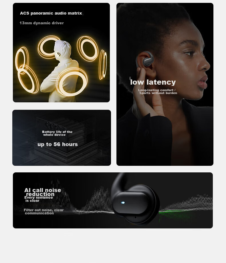 Dacom FreeBeats Sports Bluetooth Headphones, Non-In Open-Ear Headphones, Wireless Ear-Hook Air Conduction Headphones for Running, Suitable for Men And Women, Compatible with Apple, Huawei, Xiaomi, Orange 7
