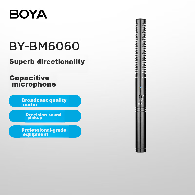 BOYA BM6060 Super Heart-Shaped Directional Microphone, Camera Live Streaming Interview Variety Show Microphone, Professional Pole-Mounted Audio Pickup Handheld Microphone for Film Crews And Short Films