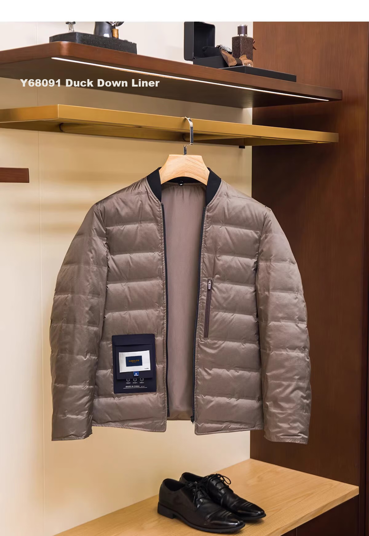 ROMON High-End Executive Men's Autumn Winter Lightweight Business Three-Protection Wool Down Jacket Thickened Warm Coat 10