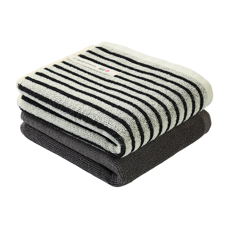 Grace Grade 7 Antibacterial Pure Cotton Towels Soft Absorbent Xinjiang Long-Staple Cotton Bath and Face Towels 2 Pieces Twilight Gray
