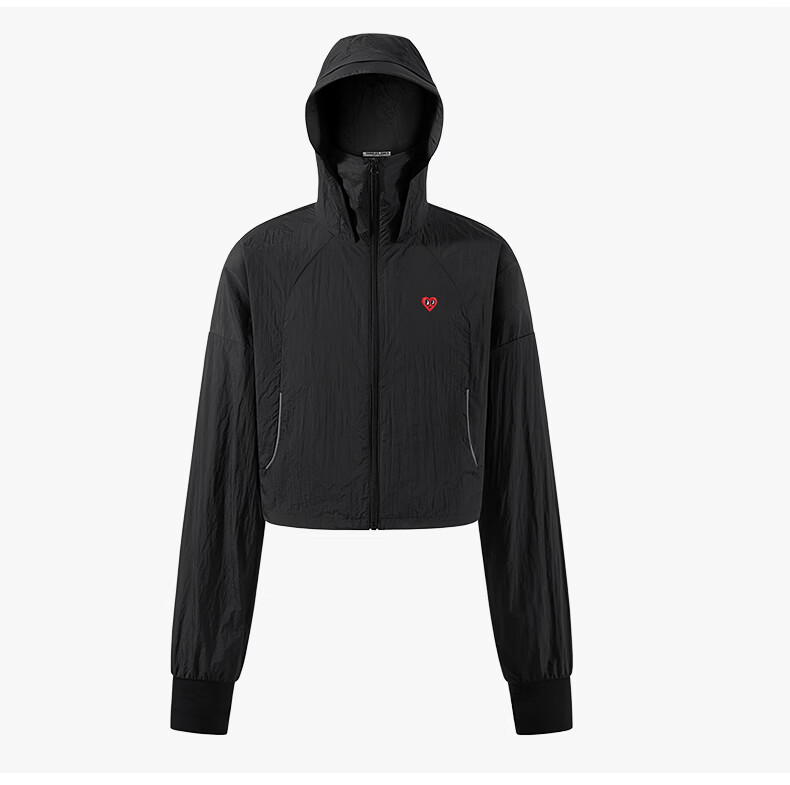 Charles Heart Summer Loose Fit Hooded Casual Women's Ice Cooling Breathable Slimming Versatile UPF50+ Sun Protection Jacket Black L 17