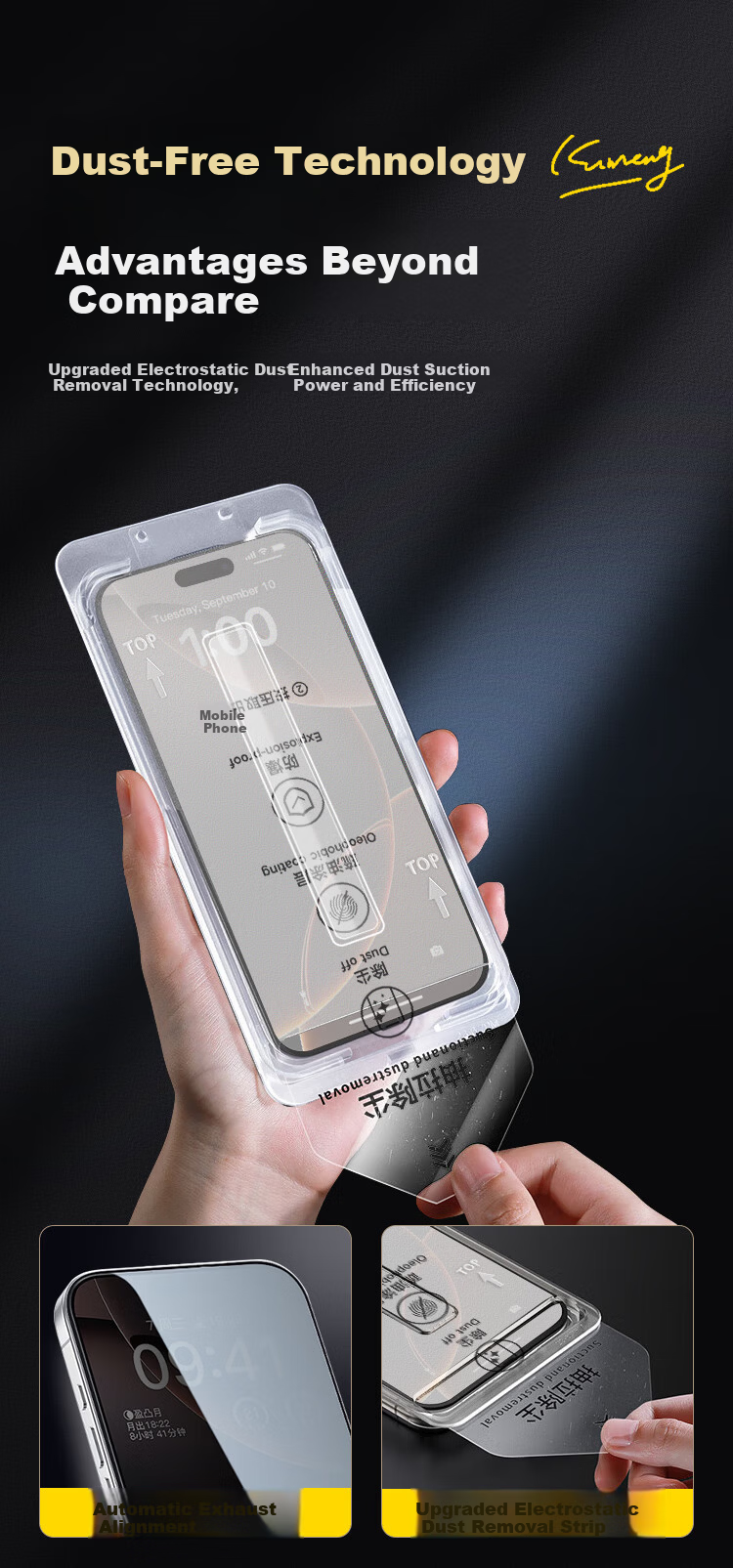 KOOLIFE 28° Privacy Screen Protector with Premium Corning Glass for iPhone 16 Plus - Anti-Peeping Privacy Film, Dust-Free Installation 3