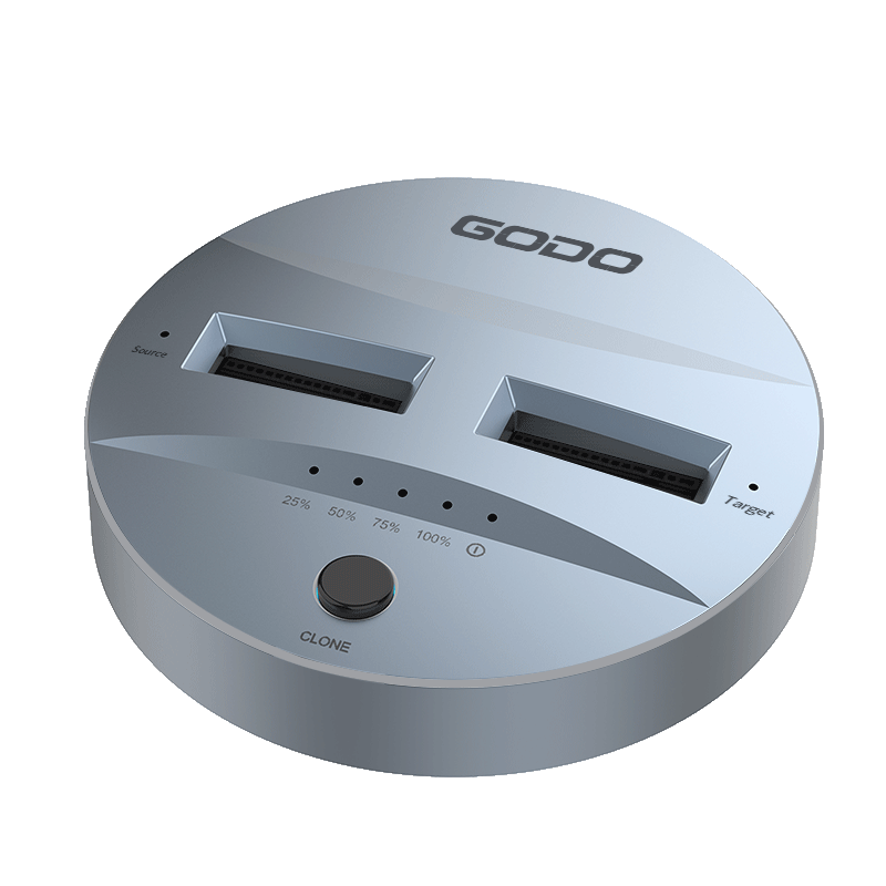 GODO Hard Drive Cloner, M.2 Dual Protocol, M2 SSD Dual-Bay Base, NVME External USB3.2 High-Speed 10Gbps to SATA Cloning, Copying