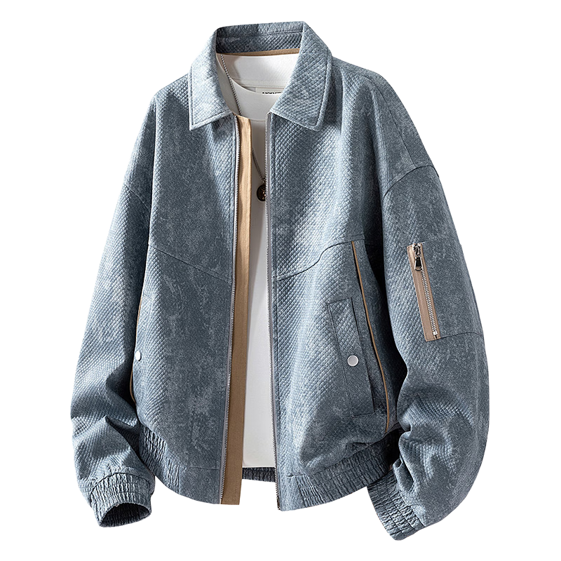 PLAYBOY Men's Jacket Spring Autumn High-end Casual Stylish Denim Coat