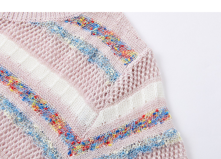Demana【Mulberry Silk and Wool Blend】Spring Vintage Colorblock Striped Slim Fit Petite Women's Knit Sweater 13