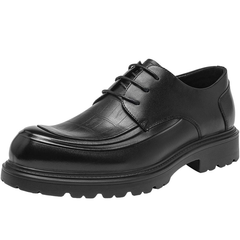 Red Dragonfly Premium Large Toe Dress Shoes 26 Spring Summer New Thick Sole Business Leather Shoes Groom Wedding Shoes WTA26071 Black Size 40