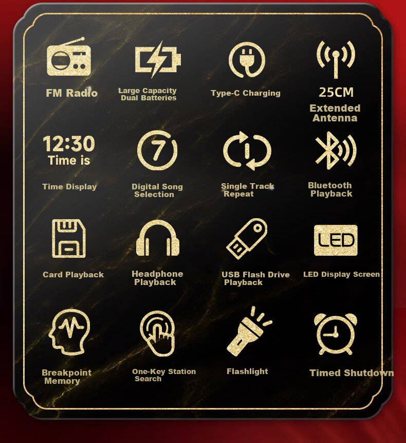 SAST N28 Portable Mini Radio for Elderly, Rechargeable Card Player, FM Broadcast, Music Player, Semiconductor Opera Player, Rose Gold + 8GB Memory Card 3