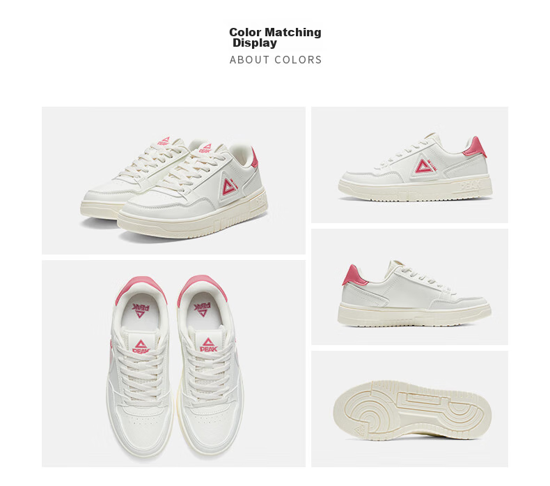 PEAK Air Force One Sneakers for Women, Summer Low-Top Wear-Resistant Casual White Shoes, Soft-Soled Versatile Sports Shoes DB310128 44
