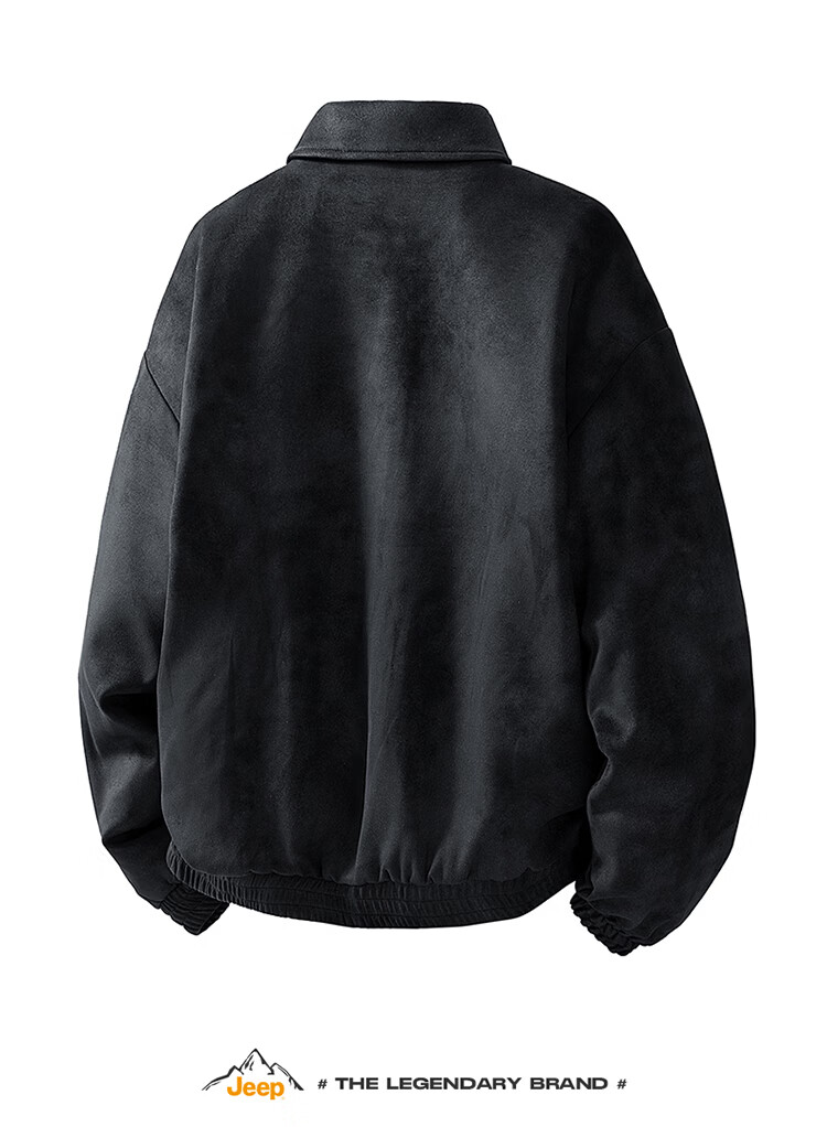 JEEP Men's Jacket Spring Autumn Workwear Casual Windbreaker Turn-down Collar Black 2XL 6