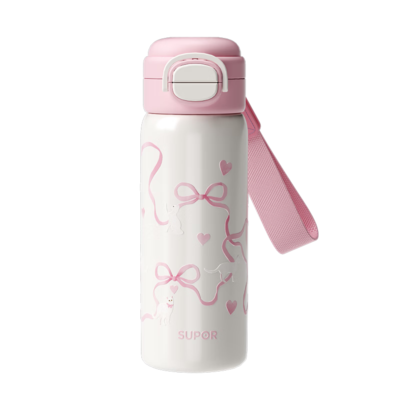 SUPOR Children's Insulated Bottle 316L Stainless Steel Student High-Value Large Capacity Straw Water Cup for Boys and Girls