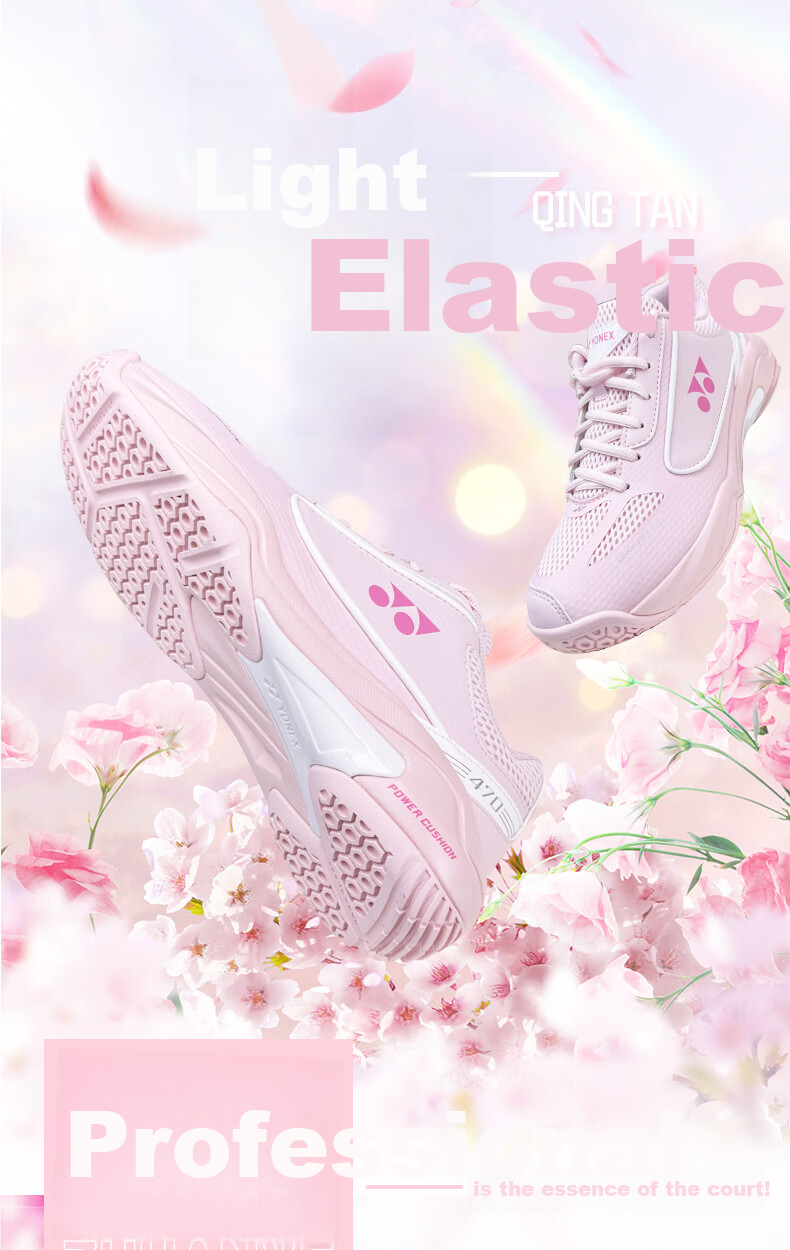 YONEX Badminton Shoes Competition Training Power Cushion Shock Absorption Non-Slip Breathable Sports Shoes SHB470CR Light Pink Size 37 1