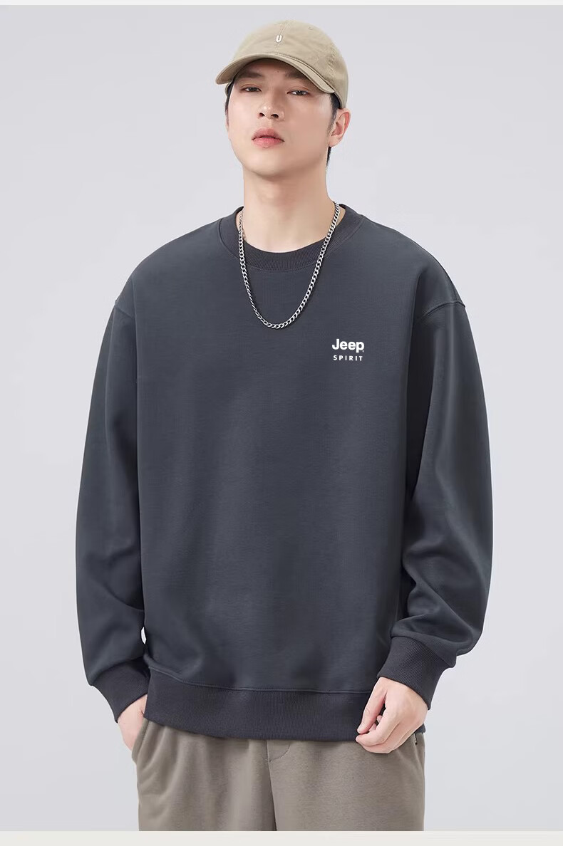 JEEP SPIRIT Men's Spring Casual Crew Neck Long Sleeve Pullover Sweatshirt L 17