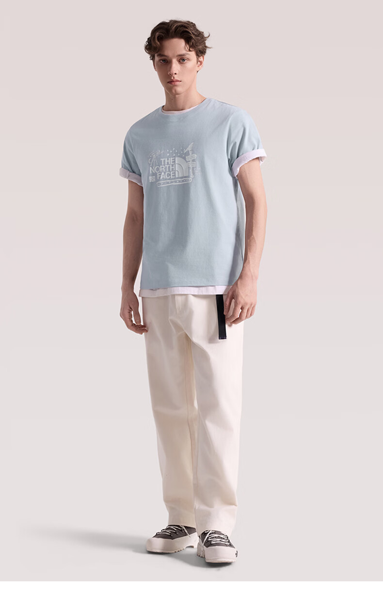 The North Face Unisex Printed Short Sleeve T-Shirt Outdoor Breathable Off-White QLI M 8