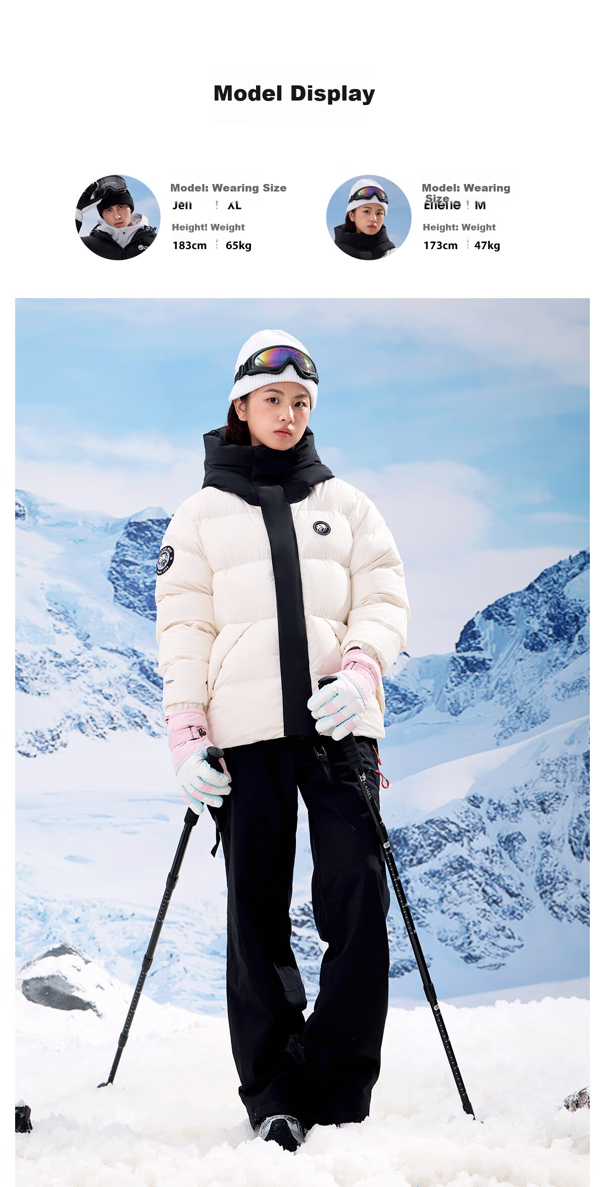 Panda Camel Series Three-Proof Single-Board Ski Pants Unisex Windproof Water-Repellent Straight-Leg Wide-Leg Outdoor Pants 8652 Black, M 20
