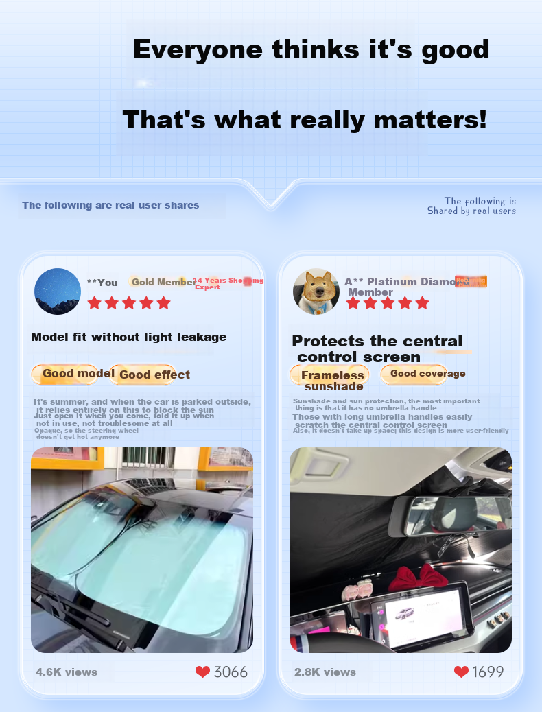 XINSHENGLING Car Sunshade Front Windshield Sun Protection Heat Insulation for Trumpchi GS3/GS4/GS8, Shadow Leopard Cool M8/M6, E8/9, Xiangwang S9S7 3
