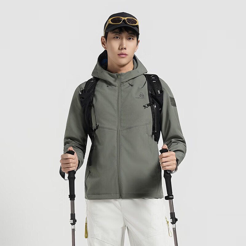 SCALER Outdoor Softshell Jacket Unisex Windproof Warm Sports Casual Hooded Coat Women F2916D61