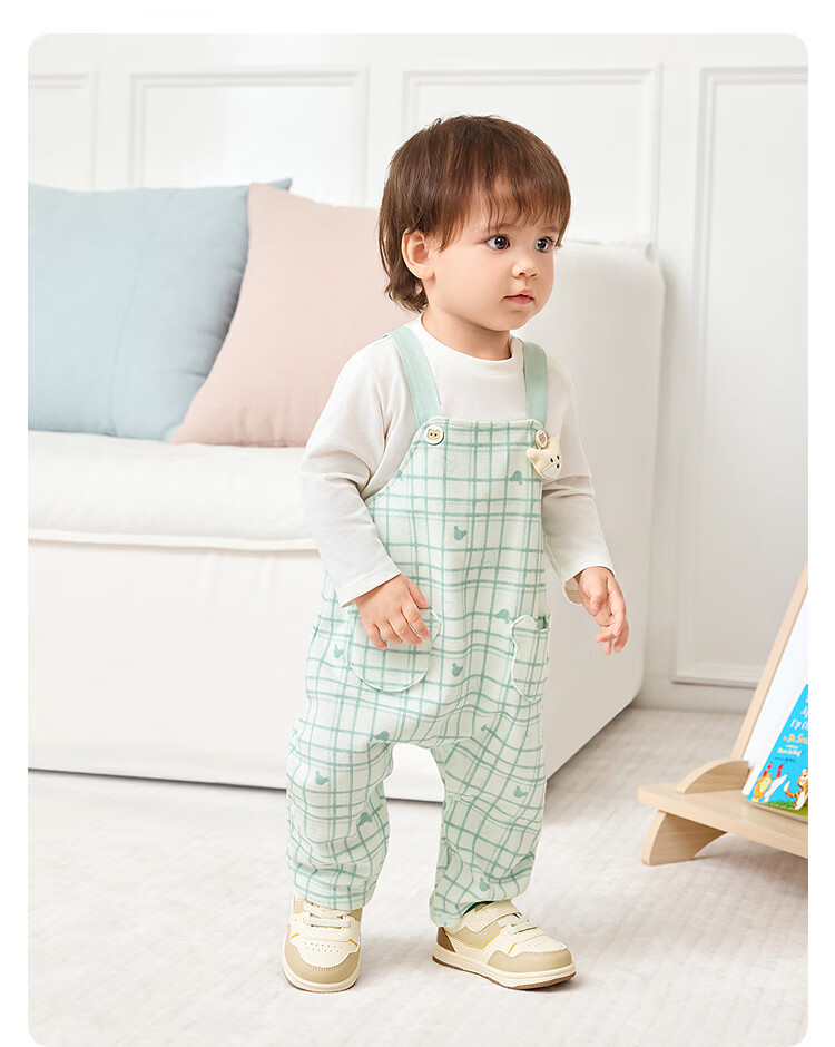 Balabala [balaOne] Kids Baby Outfit 2026 New Spring Suspender Pants Two-Piece Set Fashion 18
