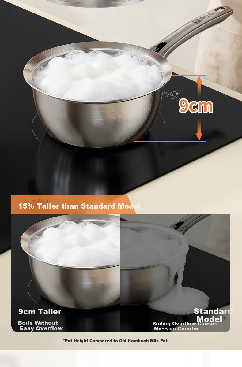KBH 18cm 316L Stainless Steel Baby Milk Pot with Steamer Basket, Multi-functional Infant Cooking Pan for Boiling and Frying 6