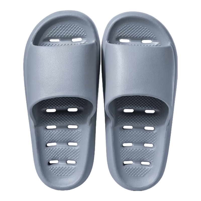 ABFE Bathroom Leak-Proof Slippers Men's Indoor Home Shower Non-Slip Quick-Dry Odor-Resistant Cool Slippers Women Black Size 42-43