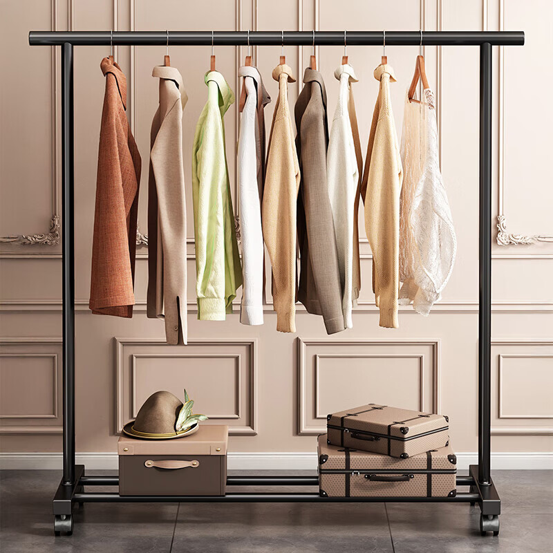 Youqin Single Rod Floor Clothes Drying Rack Home Balcony Fixed Clothes Hanger Simple Indoor Bedroom Clothes Rack