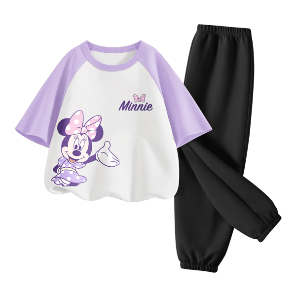 Disney Kids Sportswear 2026 Summer New Comfortable Cotton Girls Short Sleeve T-Shirt Loose Boys Summer Outfit