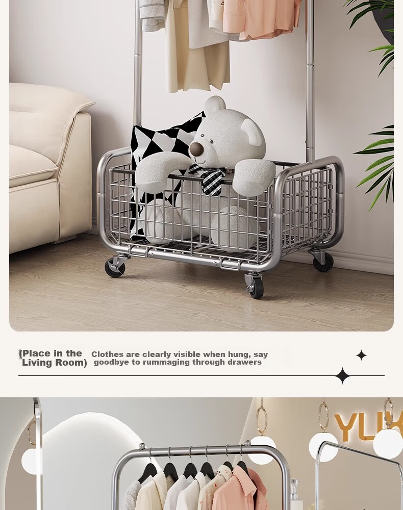 Chibilun Bedroom Floor Coat Rack Home Metal Clothes Hanger Stand Wardrobe Room Storage Overnight Clothes Rack 14