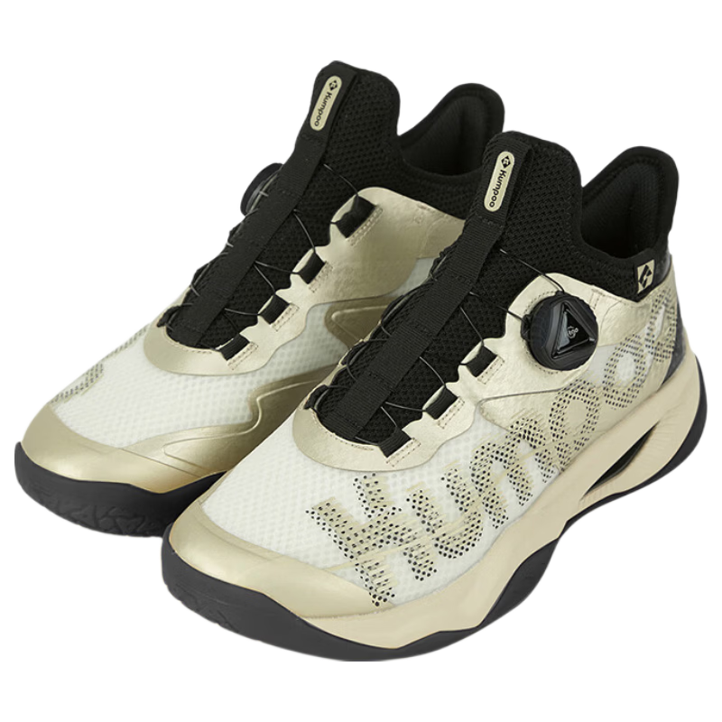 KUMPOO Featherweight Badminton Shoes Shock Absorption Breathable Durable Button Lace Sports Shoes Thick Yi PRO KH-G826S Gold Size 43
