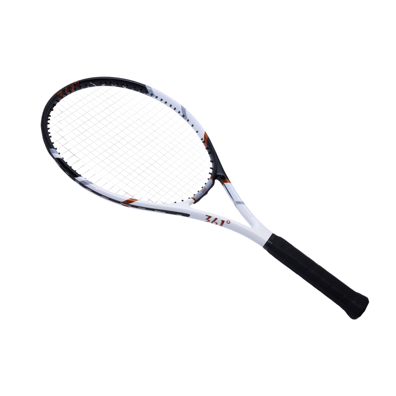 361° Professional Lightweight Carbon Aluminum Tennis Racket Adult Beginner Entry-Level Single Racket Set Black and White
