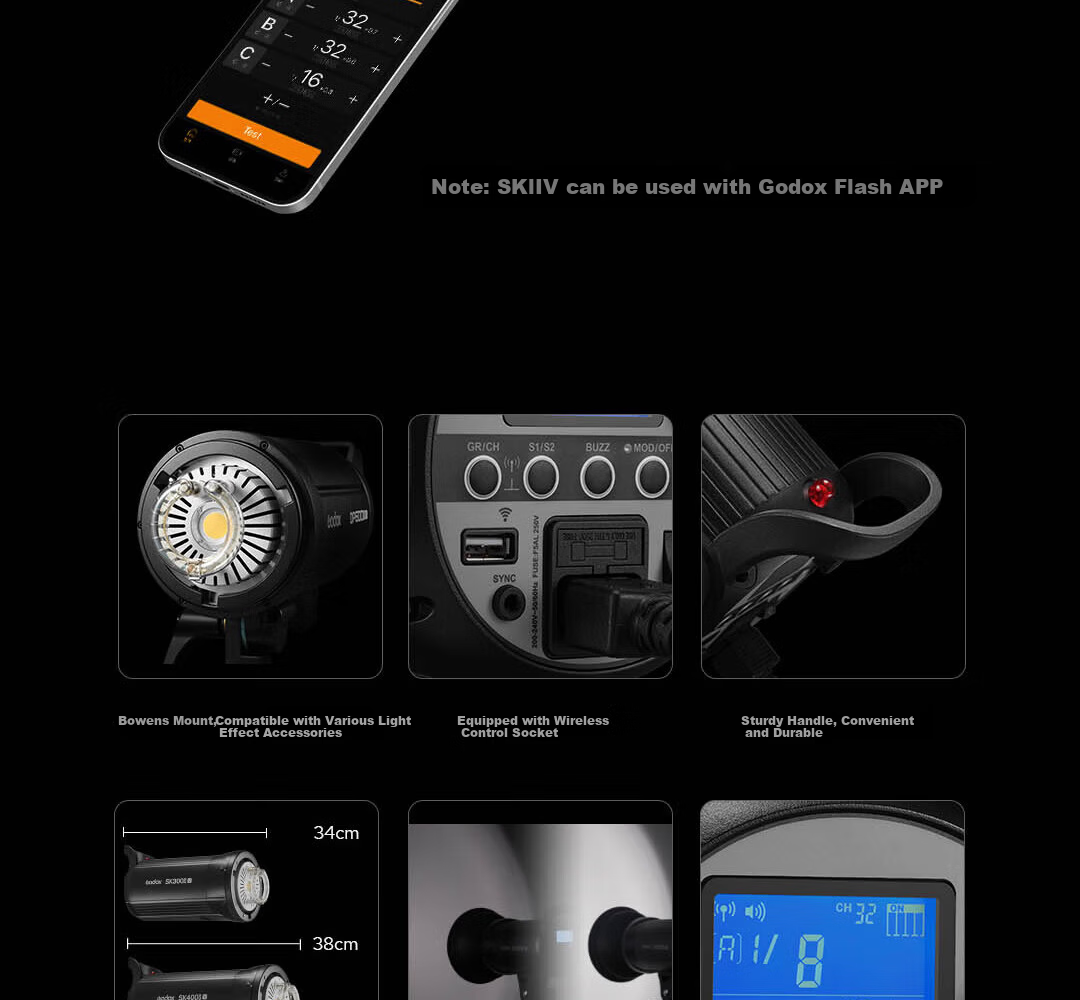 Godox SK400 Studio Light Standard Reflector with Bowens Mount 6
