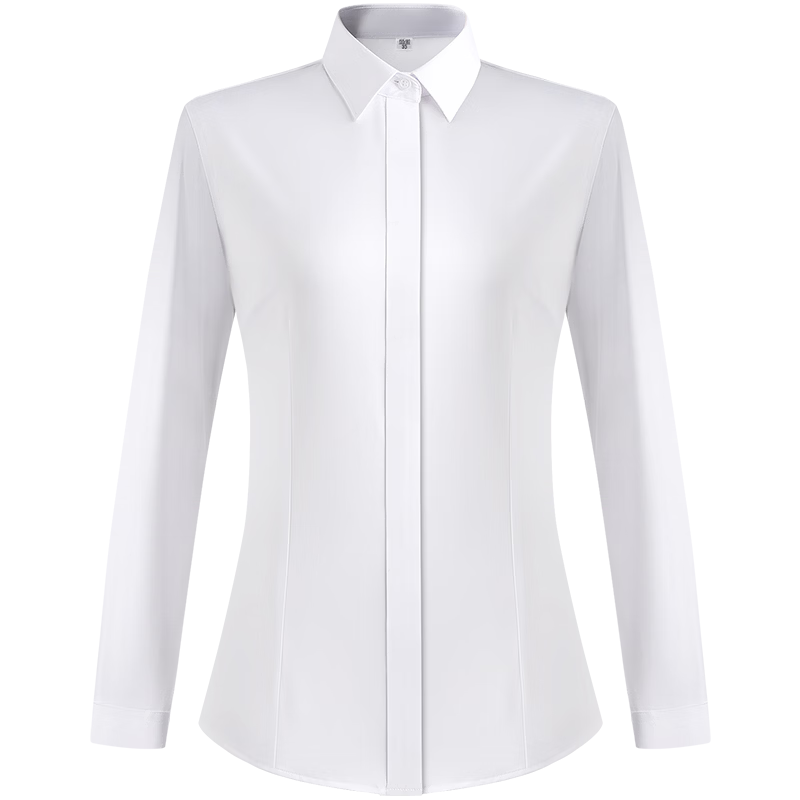 Yulixi DP Wrinkle-Free 100% Cotton Long Sleeve Women's Dress Shirt Slim Fit Business White Shirt