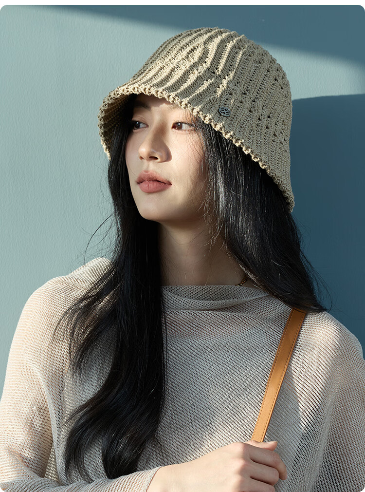 JIUMU Women's Sun Protection Hat Summer Outdoor Face Covering Cotton Bucket Hat Beach Vacation Cap 13