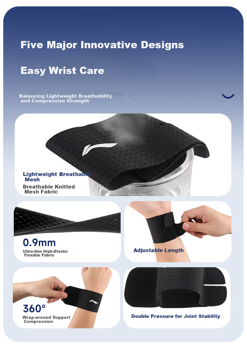 LI-NING Wrist Support Fitness Tendonitis TFCC Compression Wrist Protection Sprain Injury Prevention Unisex Badminton Wrist Guard 7